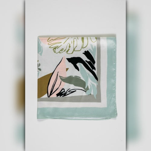 A218-V • Tropical Abstract Silky Square Bandana Scarf