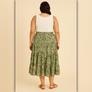 A213 • Tropical Leaf Print Two Piece Set