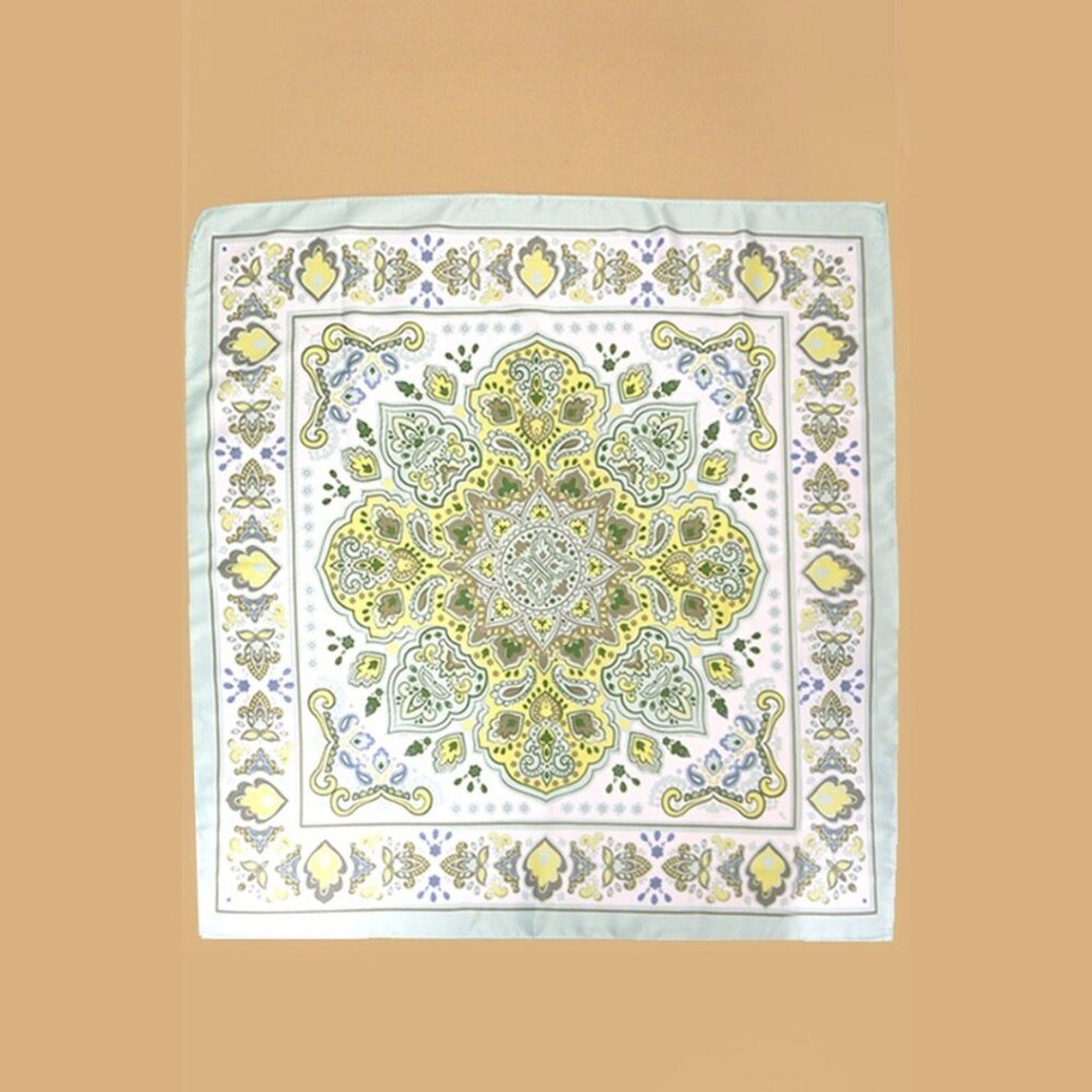 A218-W • Paisley Mint Silky Bandana Scarf