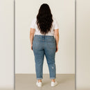 A441 • Distressed Mid Rise Boyfriend Jeans Medium Wash Denim