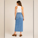 A481 • High-Rise Denim Maxi Skirt