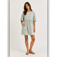 A159 • Sage Cotton Pocket Mini Dress