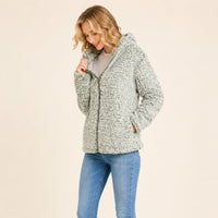 A514 • Two Tone Sherpa Zip Hooded Jacket