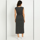 A229 • Everyday Ease Striped Drawstring Midi Dress