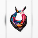 A218-G • Bold Geo Color Block Silky Bandana Scarf