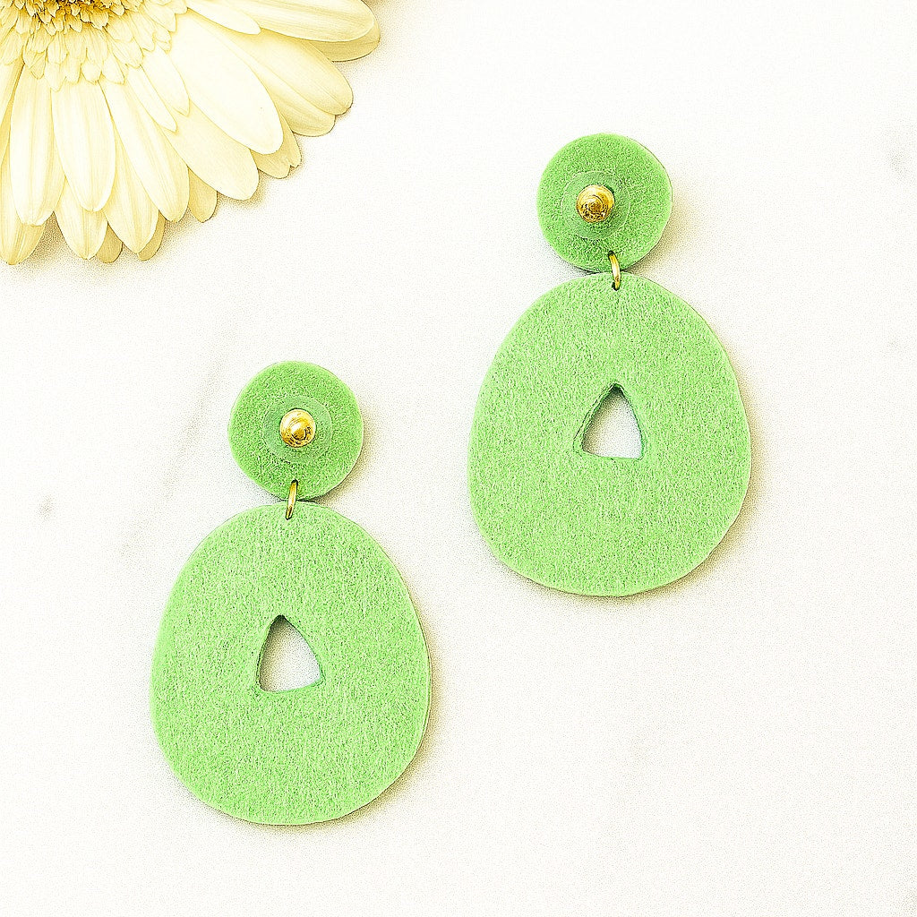 A443-D • Aqua Beaded Teardrop Statement Earrings