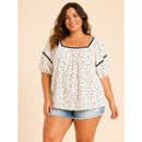 A452 • Ivory Speckled Square Neck Tie-Back Blouse