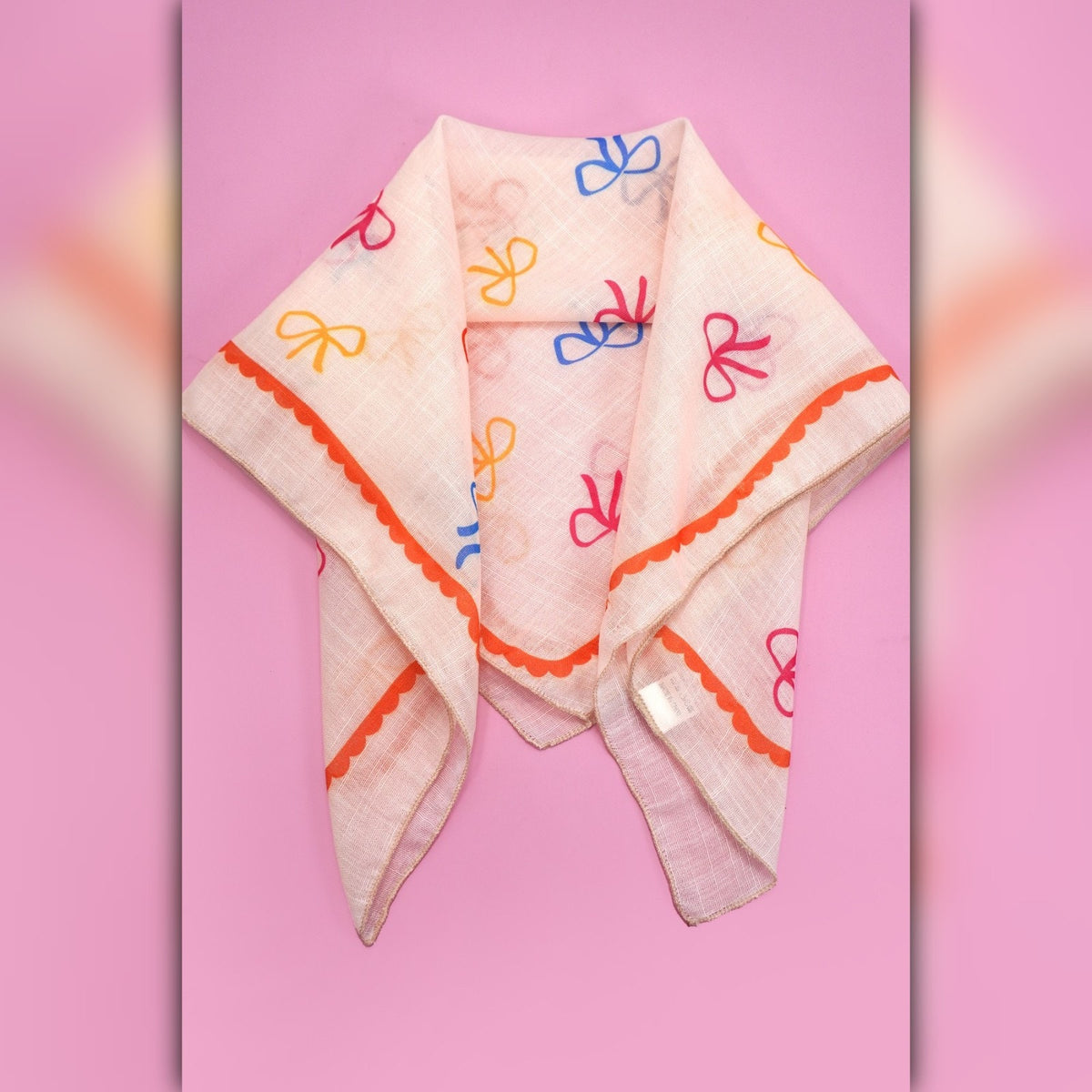 A218-T • Cottagecore Bow Print Bandana Scarf