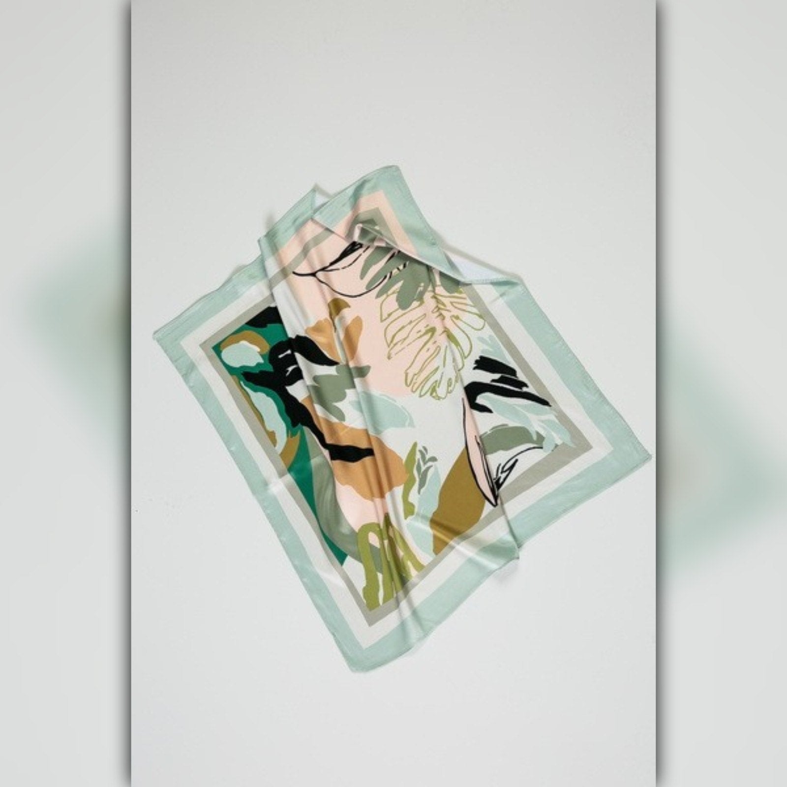 A218-V • Tropical Abstract Silky Square Bandana Scarf