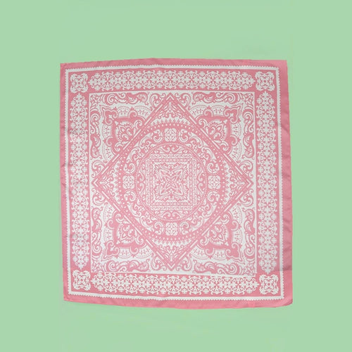A218-S • Paisley Pink Silky Bandana Scarf