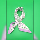 A218-L • Lavender Leafy Bloom Silky Bandana Scarf