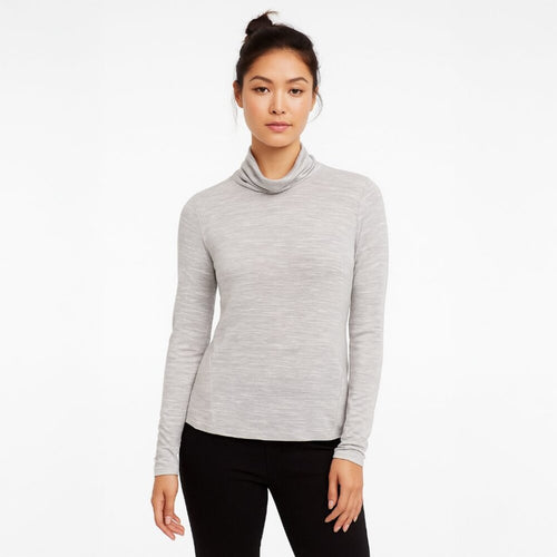 A278 • Long Sleeve Mock Turtleneck Shimmer Top