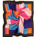 A218-G • Bold Geo Color Block Silky Bandana Scarf