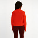 A282 • Red Cable Knit Mock Neck Sweater