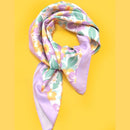 218-N • Tropical Bloom Silky Floral Bandana Scarf