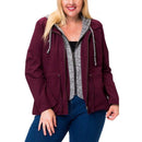 A087 • Wine Utility Anorak Jacket With Hooded Layer