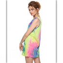 A476 • Multicolor Tie-Dye Sleeveless Tunic Dress