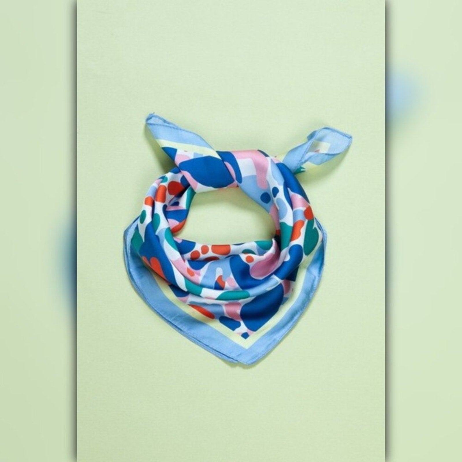 A218-E • Bold Abstract Leopard Silky Bandana Scarf