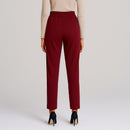 A293-C • Deep Burgundy High-Rise Knit Ankle Trousers