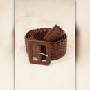 A246-C • Brown Braided Faux Leather Waist Belt