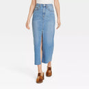 A481 • High-Rise Denim Maxi Skirt