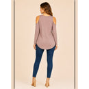 A013 • Lavender Cold Shoulder Crisscross Drape Top