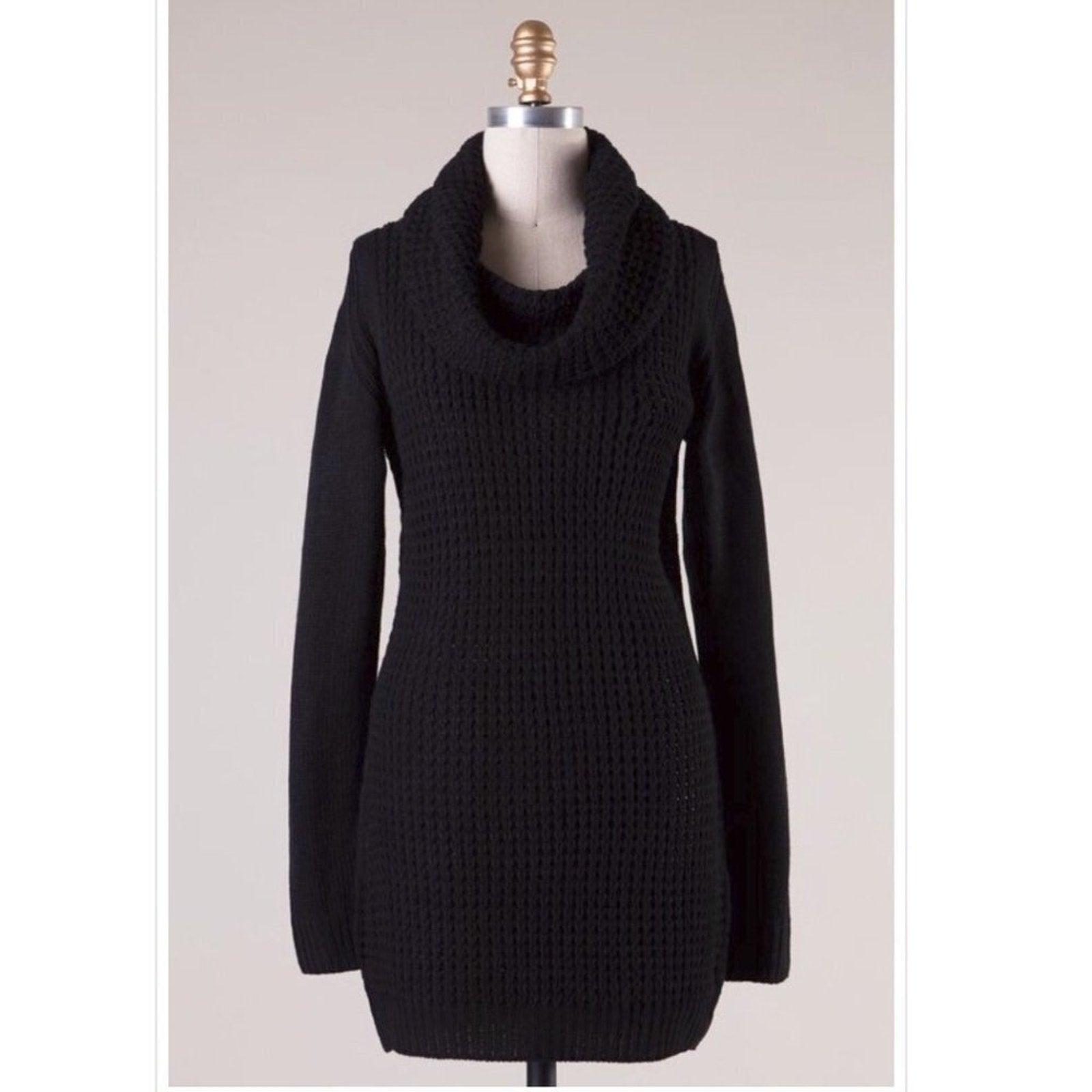 A492 • Black Cowl Neck Sweater Dress