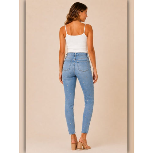 A415 • Star Stud High Rise Ankle Skinny Jeans