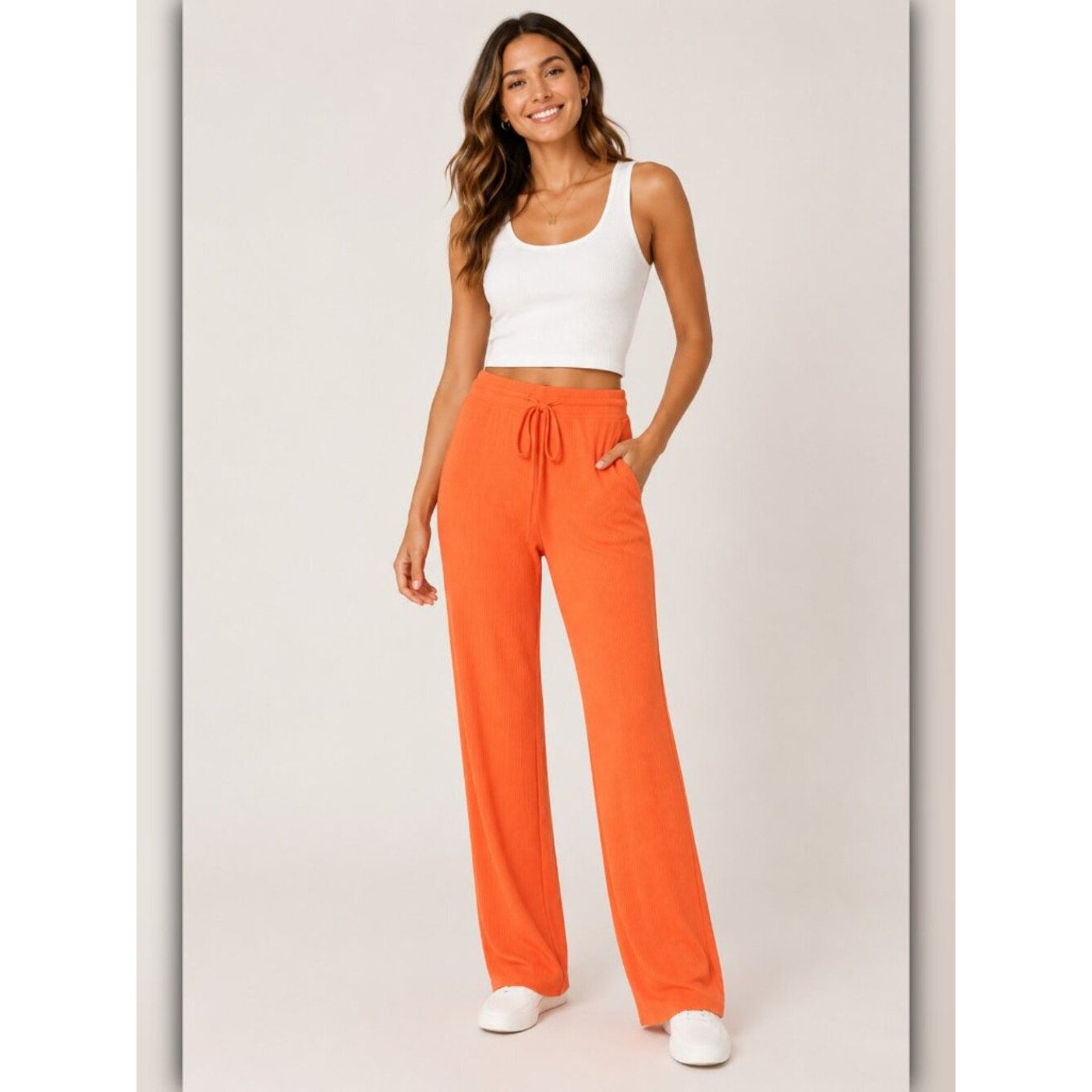 A381 • Sunset Vibe Ribbed Knit Lounge Pants