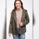 A410 • Olive Hooded Utility Jacket