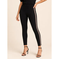 A281-A • Black Side Stripe High-Rise Ankle Pants
