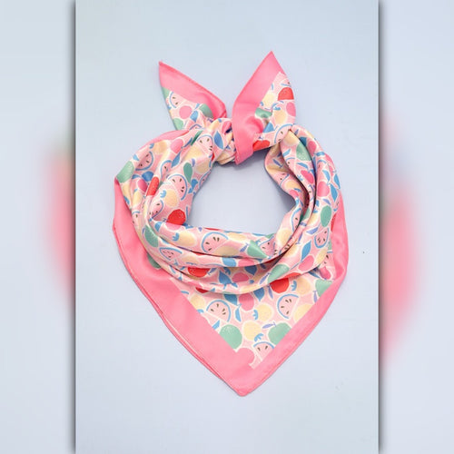 A218-R • Sweet Fruit Pop Silky Bandana Scarf
