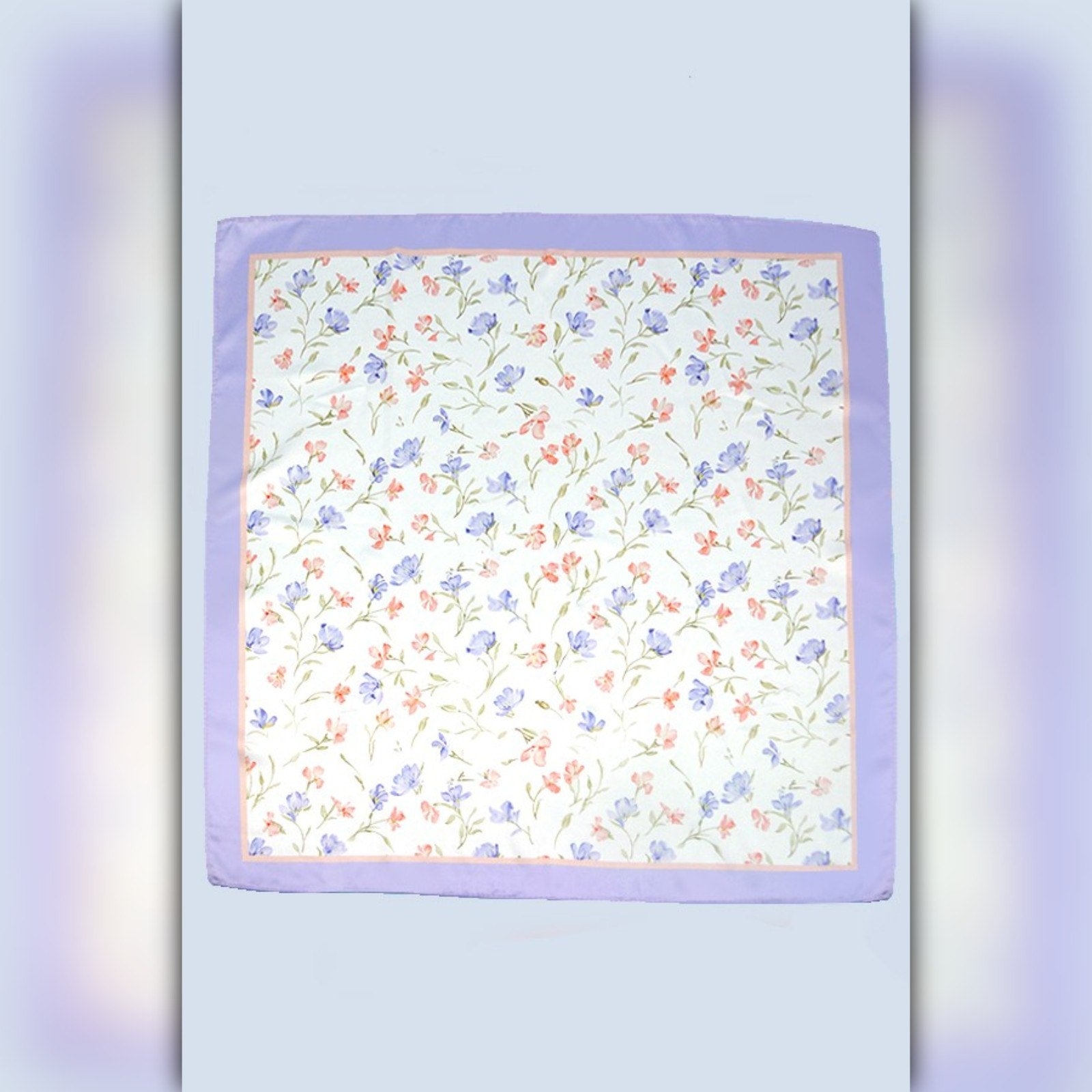 A218-O • Spring Meadow Floral Silky Bandana Scarf