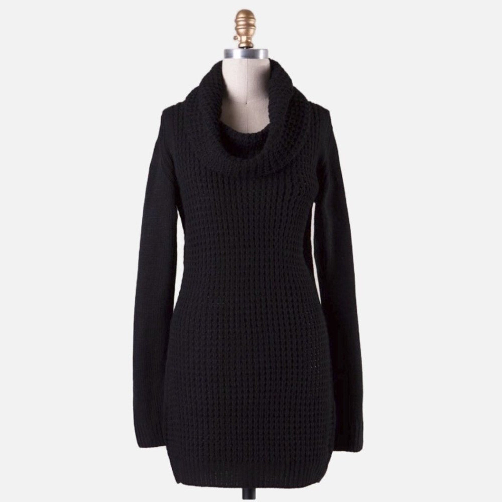 A492 • Black Cowl Neck Sweater Dress