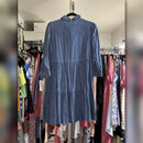A448 • Chambray Tiered Button Front Shirt Mini Dress