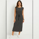 A229 • Everyday Ease Striped Drawstring Midi Dress