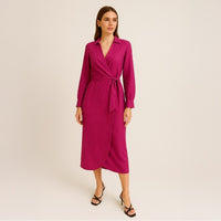 A248 • Magaschoni Wrap Belted Midi Shirt Dress