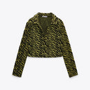 Zebra patterned jacket on a white background