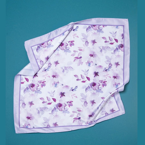 A218-K  • Lavender Bloom Silky Bandana Scarf