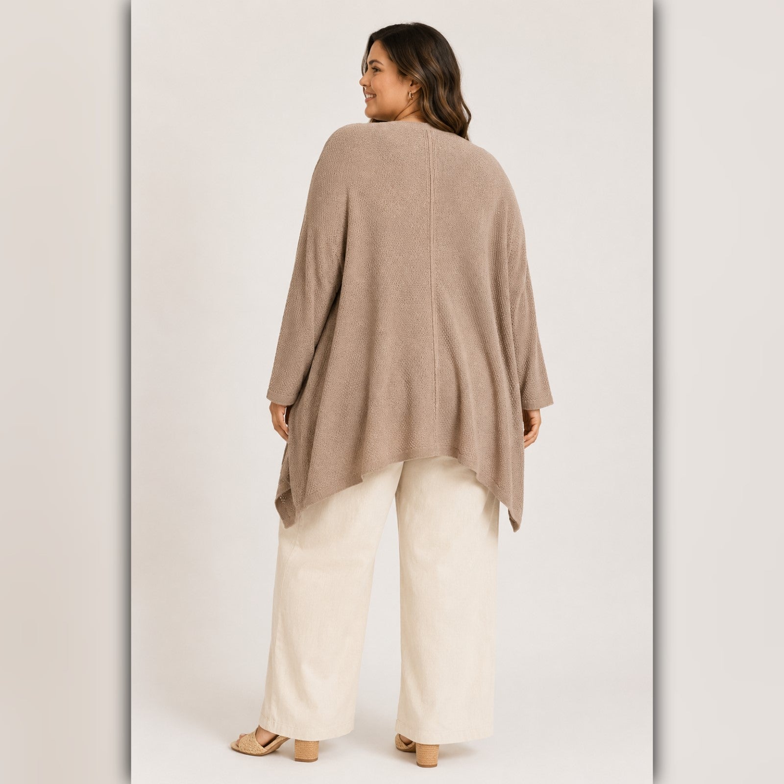 A215-A • Lightweight Folded Cuff Open Front Cardigan