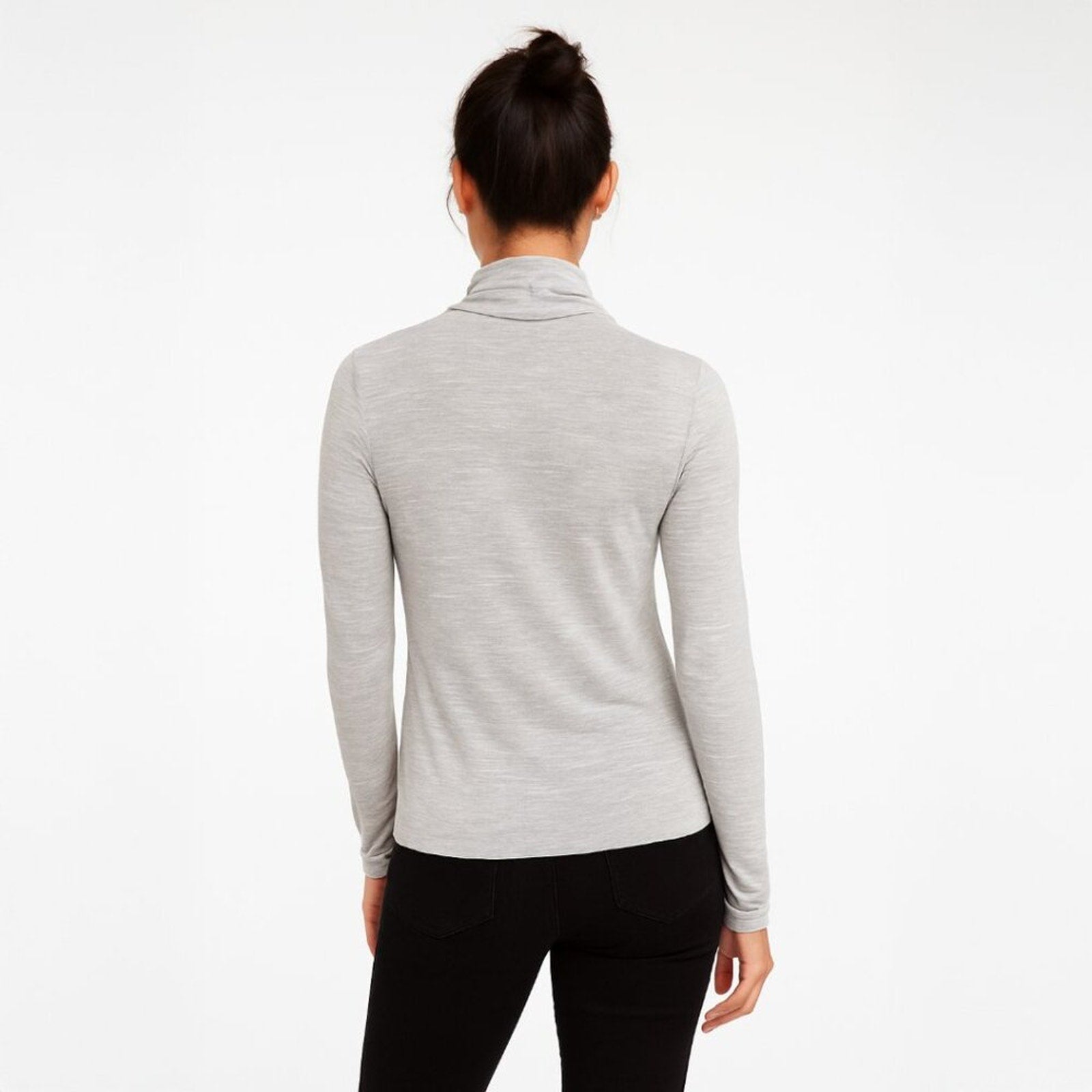 A278 • Long Sleeve Mock Turtleneck Shimmer Top