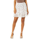 A001 • White Floral Tiered Ruffle Mini Skirt
