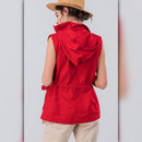 A071-A • Red Hooded Utility Anorak Vest