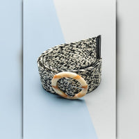 A255-A • Marble Buckle Woven Stretch Waist Belt