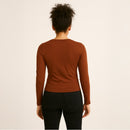 A271 • Rust Fitted Long Sleeve Crewneck Top