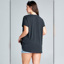 A482-A • Black Modal Side Twist Tunic Top