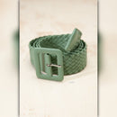 A246-A • Sage Braided Faux Leather Waist Belt