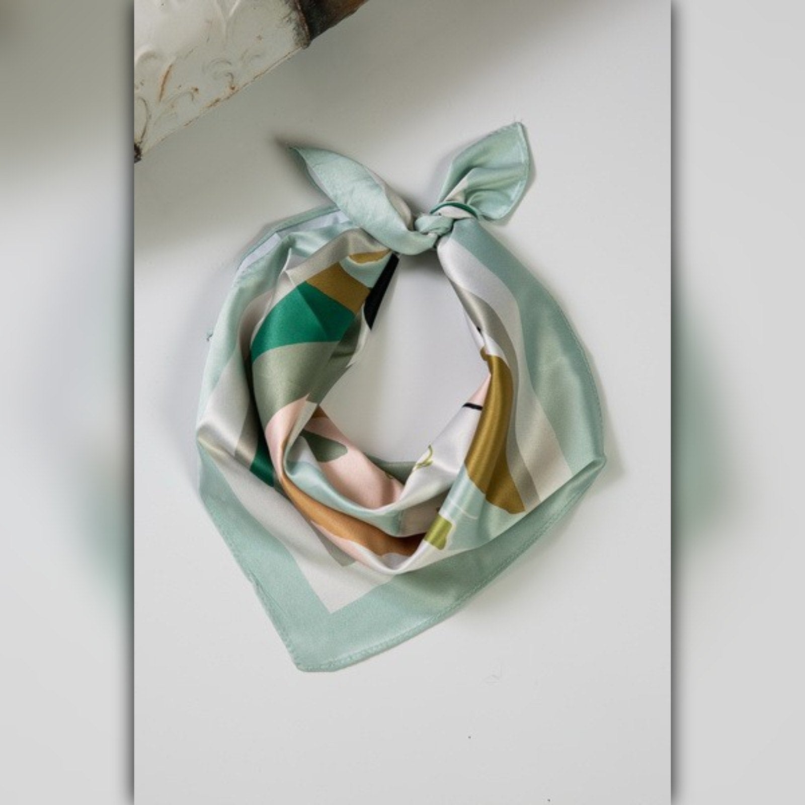 A218-V • Tropical Abstract Silky Square Bandana Scarf