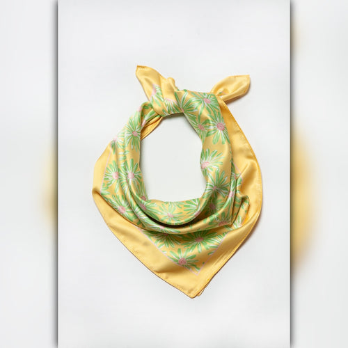 A218-I • Sunny Bloom Silky Bandana Scarf