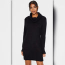 A492 • Black Cowl Neck Sweater Dress